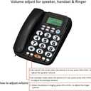 Corded Big Button Telephone for Elderly Caller ID Landline Phones for Seniors Amplified Telefonos Home Phone for Old People with Speaker and Easy to Read Numbers