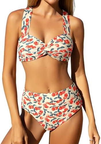 ZAFUL Women's High Waisted Bikini Sets Twist Front Tummy Control Two Piece Swimsuit Bathing Suit, XL ZAFUL Women's High Waisted Bikini Sets Twist Front Tummy Control Two Piece Swimsuit Bathing Suit, XL