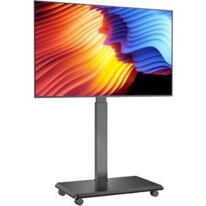 Rolling TV Stand, Portable Mobile TV Stand for 32-75 Inch TVs up to 110 lbs, 18 Adjustable Heights, Max VESA 600x400mm, Rolling TV Cart on Wheels with Mount for Bedroom, Office, Outdoor