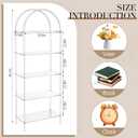 Beeveer 5-Tier Acrylic Clear Arched Bookcase 11.8" D x 23.64" W x 65.7" H