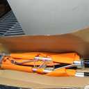 TrelaCo Folding Stretcher 81 x 21.3 x 5.4 Inch Aluminum Alloy Collapsible Gurney Emergency Portable Stretcher with Heavy Duty Handles Rubber Feet for Ambulance Patient Transport, Orange