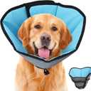 Soft Dog Cone Collar After Surgery: Long Alternative Comfortable Comfy Fabric Recovery Shame Elizabethan Stop Licking (Blue, 2XL)