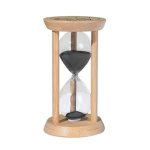SuLiao Wooden Sand Timer 60 Minute Hourglass, Bamboo Sand Clock, Small Black Sand Watch 60 Min, Reloj De Arena Hour Glass Sandglass for Home Office Decorative Game Classroom