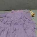 Cilucu Flower Girls Dress Kids Long Tiered Tulle Dresses Little Girls Birthday Party Ball Gown Baby Girls Princess Banquet Pageant Outfits Children Summer Boho Dress Purple Size 12-24 Months