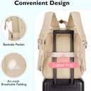mommore Diaper Bag Backpack, Breast Pump Backpack for Spectra S1,S2 Medela Pumping Backpack for Working Moms with 15.6 inch Laptop Sleeve, Champagne