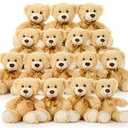 MorisMos Teddy Bear Stuffed Animal 8 Packs 14 in Teddy Bears in Bulk Small Teddy Bear for Centerpiece Baby Shower, Light Brown