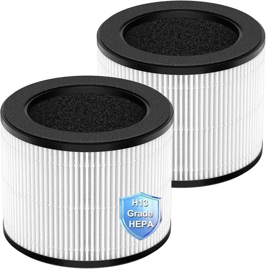 FFsign 100 Filter Replacement Compatible with Coway Airmega 100 Air Puri-Fier, 3-in-1 H13 True Hepa Filter, Deodorization Filter with Activated Carbon, 2 Pack