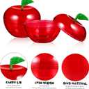 12Pcs Small Apple Shaped Candy Boxes,Red Plastic Apple Containers,Filled Bobbing Treat Jars,Fillable Favor Containers or Christmas Valentine Wedding Party Favors