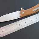 Eafengrow EF223 Folding Knife D2 Blade with G10 Handle Multi Pocket Knife Survival Outdoor Camping Survival (brown)