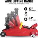 Big RED TAM82012-1 Torin Low Profile Hydraulic Trolley Service/Floor Jack with Blow Mold Carrying Storage Case, 2 Ton (4,000 lb) Capacity, Red