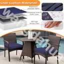 Outdoor Chair Cushions Set of 2 15x15 In, Waterproof Fade Resistant Patio Furniture Cushions, 2 In Thick Sofa Couch Seat Cushion Replacement, Square Chair Pads w/ Ties and Washable Cover, Beige