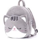 Lazada Cat Toddler Backpack Plush Backpack Toddler Girls Backpack Cat Animal Kids Backpacks for Girls Kitty Plush Backpack for Baby Girls Gray 11inch