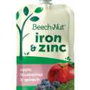 Beech-Nut Iron & Zinc Stage 4 apple, blueberries & spinach Toddler Food, 3.5 oz Pouch, BBD: OCT/26