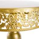 Jucoan 10 Pieces Gold Metal Cake Stand Set, Cupcake Holder Pastry Candy Fruits Serving Plate, Gold Dessert Table Stands and Trays Set for Wedding Birthday Baby Shower Bridal Shower Tea Party