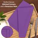 2 x Ruvanti Cloth Napkins Set of 6, 18x18 Inches Napkins Cloth Washable, Soft, Durable, Absorbent, Cotton Blend. Table Dinner Napkins Cloth for Hotel, Lunch, Restaurant, Wedding Parties - Purple