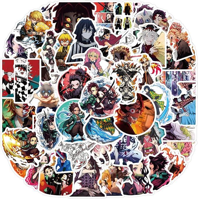 50PCS Mix Anime Stickers,Hot Cartoon Vinyl Sticker for Water Bottle Laptop Phone Scrapbooking Journaling for Adults Teens for Party Supply Favor Decor