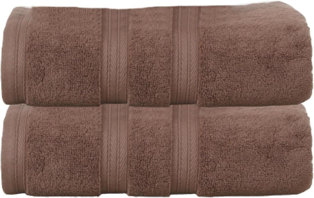 Home Weavers Elegance Essentials 550GSM 100% Cotton Zero Twist Quick Dry Bath Towel (2 Pcs) - 27"x54", Chocolate