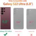 GiiKa for Galaxy S22 Ultra Case, Clear Girls Women Heavy Duty Shockproof Protective Hard Phone Cover Case for Samsung Galaxy S22 Ultra, Blue Floral