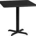 Flash Furniture 30'' Square Black Laminate Table Top with 22'' x 22'' Table Height Base