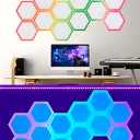 12 Pack Blacklight Acoustic Panels, 14"X 12" X 0.4" Hexagonal Soundproof Wall Panels, Sound Absorbing, Wall Decoration for Esports Room, Bedroom, Glow in the Dark under UV Reactive