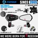 FENRIR CNC Aluminum Alloy Cafe Racer Black Motorcycle Bar End Mirrors Side Folding 22MM 7/8" inch Handlebar Mirror Universal Rear View For M6/M8 Standard Super Sport Naked Street Bike Scooter Minimoto