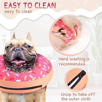 Supet Inflatable Dog Cone Collar Alternative After Surgery, Doggie Neck Donut Collar Recovery ECollar, Soft Dog Cone for  Large Dogs