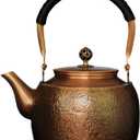 Handmade Large Hammer Copper Pot Kettle Stovetop Teapot 1.5mm Thick Pure Red Copper Handmade, 1700 ml - 2.42bl