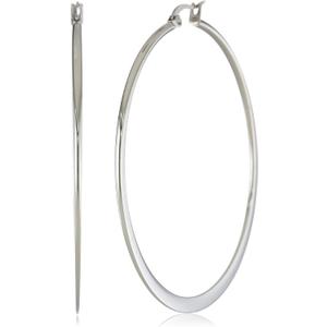 Amazon Essentials Gold Plated or Stainless Steel Flattened Hoop Earrings