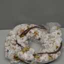 Sunm Boutique Silk Cherry Blossom Branches, Artificial Cherry Blossom Tree Stems Faux Cherry Flowers Vase Arrangements for Wedding Home Decor, Set of 5 (White)