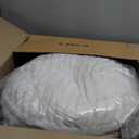 Round Ottoman,Corduroy Pouf Ottoman Foot Rest,Storage Footstool for Living Room,18x14 Soft Floor Poufs,Memory Foam Filling - Beige, 18x14 in
