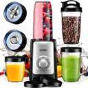 Smoothie Blender, Personal Blender for Shakes and Smoothies,12Pcs Coffee Grinder and Countertop Blenders Combo for Kitchen, Portable Smoothie Blenders with 10oz/17oz x2/23oz Cups (BLACK) (black2)