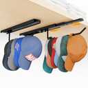 2 Pack Pull Out Hat Racks/Belt Hanger for Closet -Multifunctional Closet Hangers for Baseball Cap/Belt/Bra/Bag Organise -Easy Drill Installation for More Secure Hold