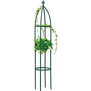 100% Metal Obelisk Garden Trellis 6.3 Feet Tall Sturdy Plant Support for Climbing Vines and Flowers Stands,1pc Upgrade (Green, Large)
