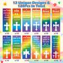 2 x Haooryx Spanish Christian Bookmark - 120Pcs Jesus Loves Me Bible Verse Book Mark Pride Day Rainbow Page Marker LGBTQ Gift Tag for Book Lovers Gift Religious Church Favor Sunday School Student Rewards