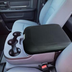 Center Console Cover Compatible with 2013-2018 Dodge Ram 1500/2500/3500 and 2013-2024 Ram 1500/2500/3500 Classic Models Accessories, Armrest Lid Leather Protective Cover(Black) (for 2013-2024 Ram Jump Seat, Black)
