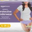 Amazon Basics Maximum Absorbency Postpartum Incontinence Underwear for Women, Protective, Disposable, Fresh Protection, Bladder Leak Protection, Small, Lavender, 24 Count