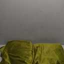 StangH Olive Green Pinch Pleat Velvet Curtains, Super Soft Room Darkening Bedroom Curtains with Privacy Thermal Insulated Elegant Home Decor for Living Room Home Office, W40 x L96, 2 Panels