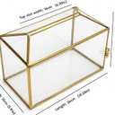 Wedding Card Box with Slot and Lock, 10.2'' Glass Card Boxes for Reception, Gold Decorative Card Holder, Clear Reusable Keepsake Storage for Wedding, Party, Baby Showers, Tabletop Decor