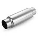A-KARCK 3" Inlet Exhaust Resonator, 3" Inlet 3" Outlet 13.8" Overall Length Muffler Resonator Stainless Steel Polished