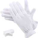100 Percent Cotton Gloves for Dry Hands Eczema, Selizo 10 Pairs White Cotton Gloves for Women Dry Hands Moisturizing Cosmetic Sensitive Irritated Skin Spa