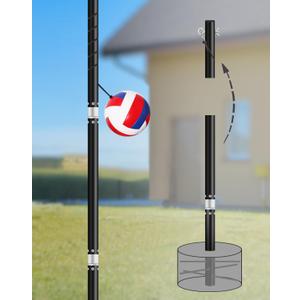 Outdoor Tetherball Game Set for Whole Family - Rust-Resistant Aluminum Poles, 11Ft Adjustable Height, Diameter 1.2Inch Stable Design with Complete Accessories & DIY Concrete Base