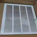 EZ-FLO 16 x 16 Inch (Duct Opening) Return Air Vent Cover for Wall or Ceiling, Solid Steel Return Air Grille, HVAC Vent Cover, White, 61641