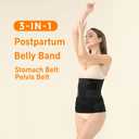 3 in 1 Postpartum Belly Band Post Partum Waist Trainer for Women Abdominal Binder Surgery C Section Recovery Must (Black, XXL)