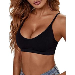 Verdusa Women's Scoop Neck Spaghetti Strap Seamless Bra Top Crop Bralette, S size Verdusa Women's Scoop Neck Spaghetti Strap Seamless Bra Top Crop Bralette, S size