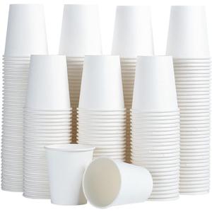 SIUQ 300 Pack 5 oz Paper Cups, White Disposable Paper Cups, Small Bathroom Mouthwash Cups, Hot/Cold Drinking Cup for Bathroom, Home, Party, Office, Picnic, Travel
