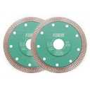 Diamond Porcelain Saw Blade 4.5" Tile Blades 2pcs Dry Wet Tile Cutting Discs with X Teeth Turbo Mesh Rim,for Ceramic Tile Porcelain Granite Marbles (4.5"/115mm)