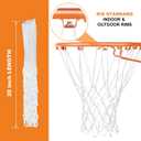 Heavy Duty Basketball Net Replacement All Weather Basketball Net Fits Standard Indoor or Outdoor, 12 Loop (White)