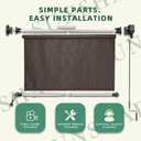 Outdoor Roller Shade 6'W x 8'H, Cordless Patio Roll Up Blinds with Crank Wand, 90% UV Patio Sun Shade Roll Up Privacy Screen for Pergola Gazebo Porch Deck, Mocha