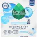 Seventh Generation Dishwasher Detergent Packs Free & Clear for sparkling dishes Dishwasher tabs 45 count, Free & Clear