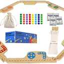 Grhonior Marbles and Jokers Board Game Pegs and Jokers Real Solid Wood (Pine) Game Board Wooden for 2-8 Players 8 Game Boards 8 Colors 40 Marbles 4 Boxes Card : Toys & Games